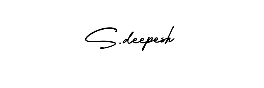 This is the best signature style for the S.deepesh name. Also you like these signature font (AmerikaSignatureDemo-Regular). Mix name signature. S.deepesh signature style 3 images and pictures png