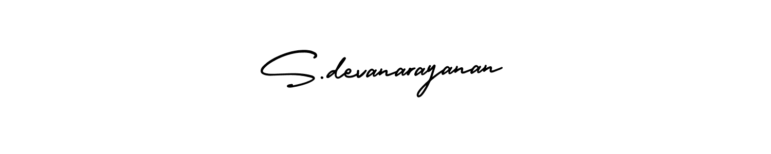 Use a signature maker to create a handwritten signature online. With this signature software, you can design (AmerikaSignatureDemo-Regular) your own signature for name S.devanarayanan. S.devanarayanan signature style 3 images and pictures png