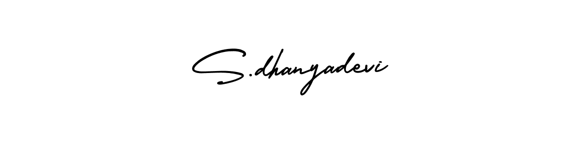 The best way (AmerikaSignatureDemo-Regular) to make a short signature is to pick only two or three words in your name. The name S.dhanyadevi include a total of six letters. For converting this name. S.dhanyadevi signature style 3 images and pictures png