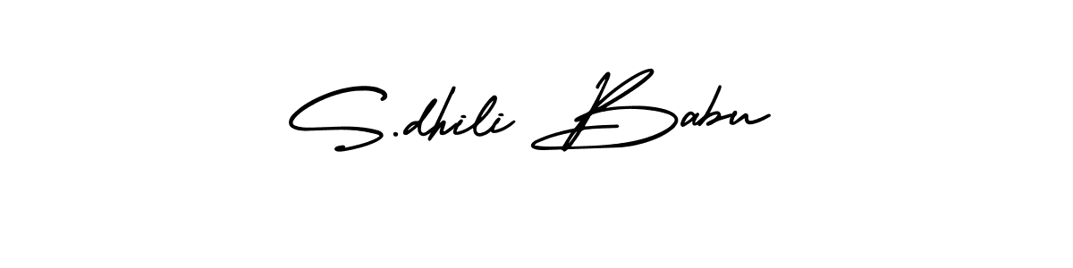 Create a beautiful signature design for name S.dhili Babu. With this signature (AmerikaSignatureDemo-Regular) fonts, you can make a handwritten signature for free. S.dhili Babu signature style 3 images and pictures png