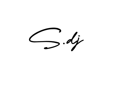 if you are searching for the best signature style for your name S.dj. so please give up your signature search. here we have designed multiple signature styles  using AmerikaSignatureDemo-Regular. S.dj signature style 3 images and pictures png