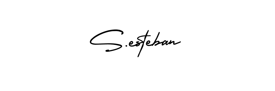 The best way (AmerikaSignatureDemo-Regular) to make a short signature is to pick only two or three words in your name. The name S.esteban include a total of six letters. For converting this name. S.esteban signature style 3 images and pictures png