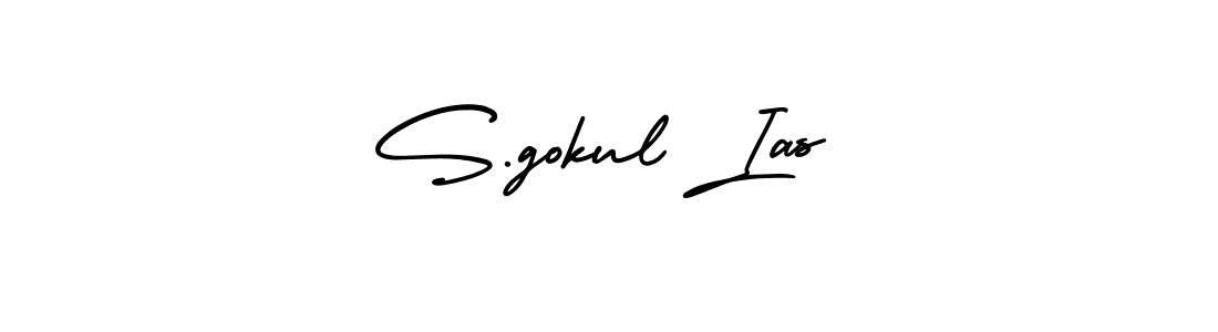 You should practise on your own different ways (AmerikaSignatureDemo-Regular) to write your name (S.gokul Ias) in signature. don't let someone else do it for you. S.gokul Ias signature style 3 images and pictures png