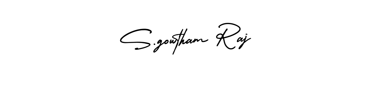 S.gowtham Raj stylish signature style. Best Handwritten Sign (AmerikaSignatureDemo-Regular) for my name. Handwritten Signature Collection Ideas for my name S.gowtham Raj. S.gowtham Raj signature style 3 images and pictures png