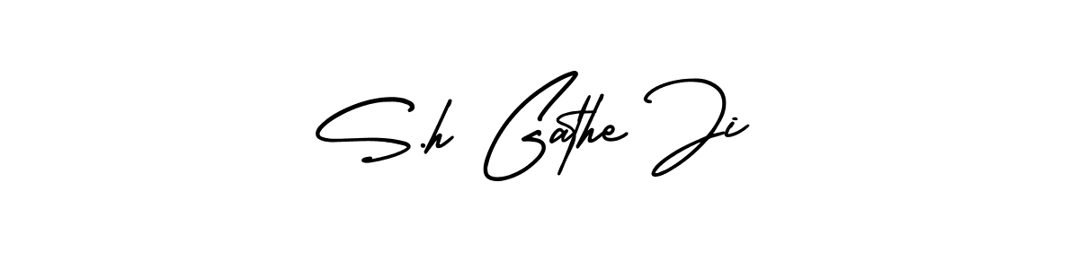 How to make S.h Gathe Ji signature? AmerikaSignatureDemo-Regular is a professional autograph style. Create handwritten signature for S.h Gathe Ji name. S.h Gathe Ji signature style 3 images and pictures png