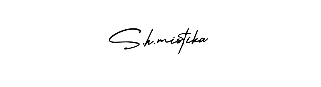 S.h.mistika stylish signature style. Best Handwritten Sign (AmerikaSignatureDemo-Regular) for my name. Handwritten Signature Collection Ideas for my name S.h.mistika. S.h.mistika signature style 3 images and pictures png