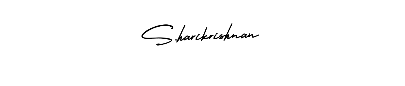 Use a signature maker to create a handwritten signature online. With this signature software, you can design (AmerikaSignatureDemo-Regular) your own signature for name S.harikrishnan. S.harikrishnan signature style 3 images and pictures png