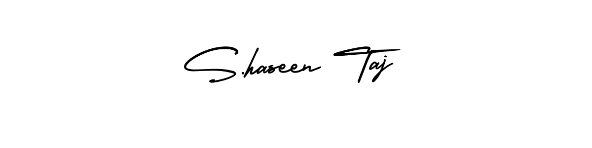 How to make S.haseen Taj name signature. Use AmerikaSignatureDemo-Regular style for creating short signs online. This is the latest handwritten sign. S.haseen Taj signature style 3 images and pictures png