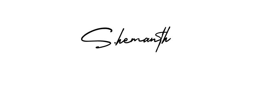 Make a beautiful signature design for name S.hemanth. With this signature (AmerikaSignatureDemo-Regular) style, you can create a handwritten signature for free. S.hemanth signature style 3 images and pictures png