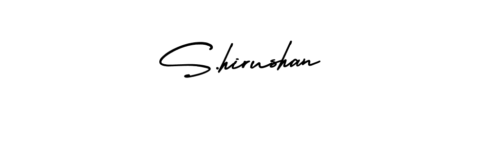 How to Draw S.hirushan signature style? AmerikaSignatureDemo-Regular is a latest design signature styles for name S.hirushan. S.hirushan signature style 3 images and pictures png