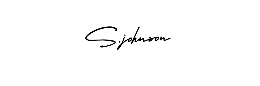 Make a beautiful signature design for name S.johnson. With this signature (AmerikaSignatureDemo-Regular) style, you can create a handwritten signature for free. S.johnson signature style 3 images and pictures png