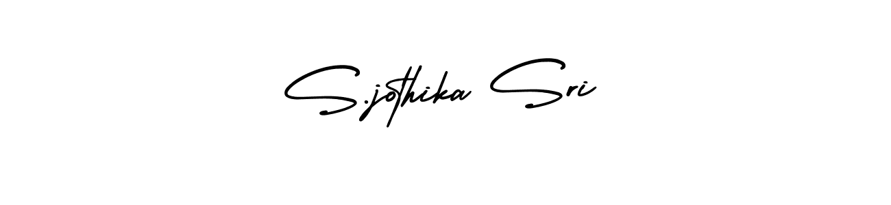 How to make S.jothika Sri name signature. Use AmerikaSignatureDemo-Regular style for creating short signs online. This is the latest handwritten sign. S.jothika Sri signature style 3 images and pictures png