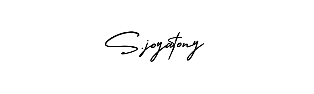 Also we have S.joyatony name is the best signature style. Create professional handwritten signature collection using AmerikaSignatureDemo-Regular autograph style. S.joyatony signature style 3 images and pictures png