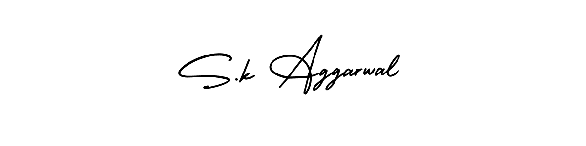 The best way (AmerikaSignatureDemo-Regular) to make a short signature is to pick only two or three words in your name. The name S.k Aggarwal include a total of six letters. For converting this name. S.k Aggarwal signature style 3 images and pictures png