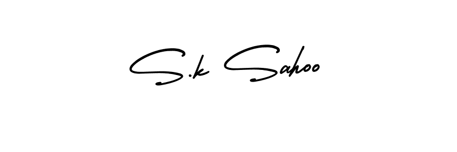 Make a beautiful signature design for name S.k Sahoo. With this signature (AmerikaSignatureDemo-Regular) style, you can create a handwritten signature for free. S.k Sahoo signature style 3 images and pictures png