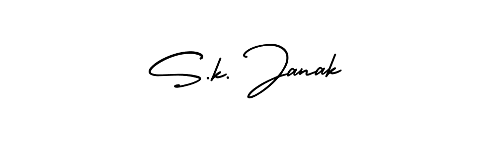 Design your own signature with our free online signature maker. With this signature software, you can create a handwritten (AmerikaSignatureDemo-Regular) signature for name S.k. Janak. S.k. Janak signature style 3 images and pictures png