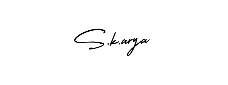 AmerikaSignatureDemo-Regular is a professional signature style that is perfect for those who want to add a touch of class to their signature. It is also a great choice for those who want to make their signature more unique. Get S.k.arya name to fancy signature for free. S.k.arya signature style 3 images and pictures png