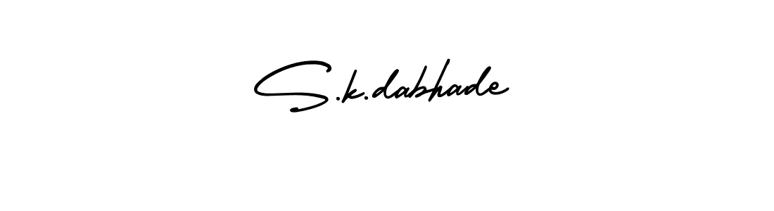 Design your own signature with our free online signature maker. With this signature software, you can create a handwritten (AmerikaSignatureDemo-Regular) signature for name S.k.dabhade. S.k.dabhade signature style 3 images and pictures png