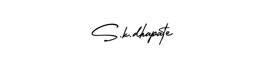 The best way (AmerikaSignatureDemo-Regular) to make a short signature is to pick only two or three words in your name. The name S.k.dhapate include a total of six letters. For converting this name. S.k.dhapate signature style 3 images and pictures png