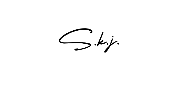 This is the best signature style for the S.k.j. name. Also you like these signature font (AmerikaSignatureDemo-Regular). Mix name signature. S.k.j. signature style 3 images and pictures png