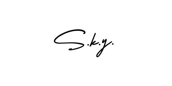 Similarly AmerikaSignatureDemo-Regular is the best handwritten signature design. Signature creator online .You can use it as an online autograph creator for name S.k.y.. S.k.y. signature style 3 images and pictures png