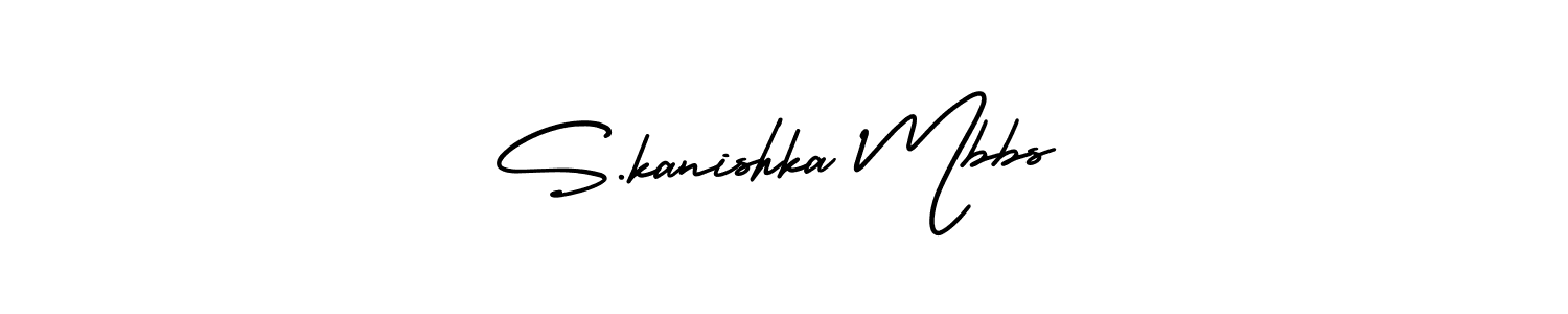 if you are searching for the best signature style for your name S.kanishka Mbbs. so please give up your signature search. here we have designed multiple signature styles  using AmerikaSignatureDemo-Regular. S.kanishka Mbbs signature style 3 images and pictures png