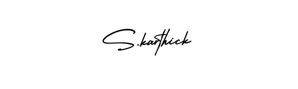 How to make S.karthick name signature. Use AmerikaSignatureDemo-Regular style for creating short signs online. This is the latest handwritten sign. S.karthick signature style 3 images and pictures png