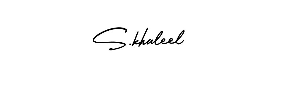 Make a beautiful signature design for name S.khaleel. With this signature (AmerikaSignatureDemo-Regular) style, you can create a handwritten signature for free. S.khaleel signature style 3 images and pictures png