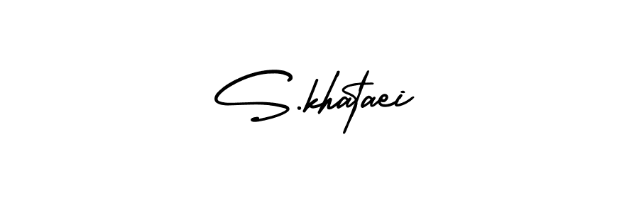 Use a signature maker to create a handwritten signature online. With this signature software, you can design (AmerikaSignatureDemo-Regular) your own signature for name S.khataei. S.khataei signature style 3 images and pictures png