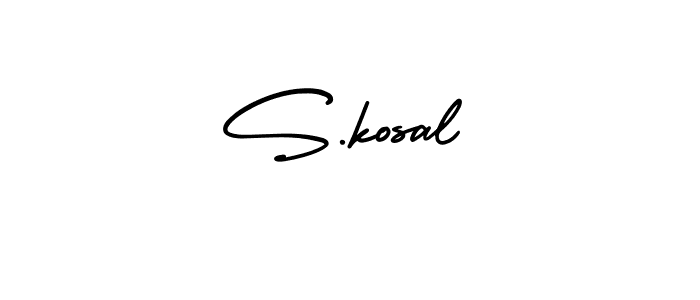 You should practise on your own different ways (AmerikaSignatureDemo-Regular) to write your name (S.kosal) in signature. don't let someone else do it for you. S.kosal signature style 3 images and pictures png