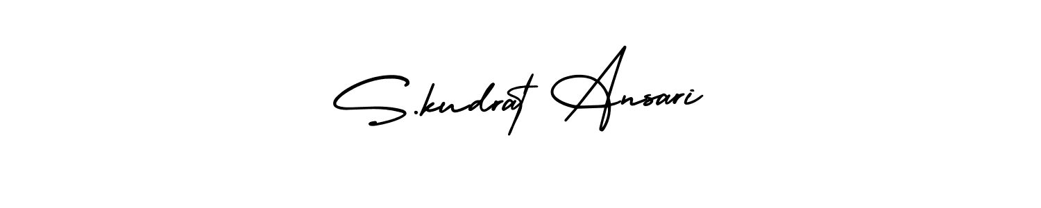 You should practise on your own different ways (AmerikaSignatureDemo-Regular) to write your name (S.kudrat Ansari) in signature. don't let someone else do it for you. S.kudrat Ansari signature style 3 images and pictures png