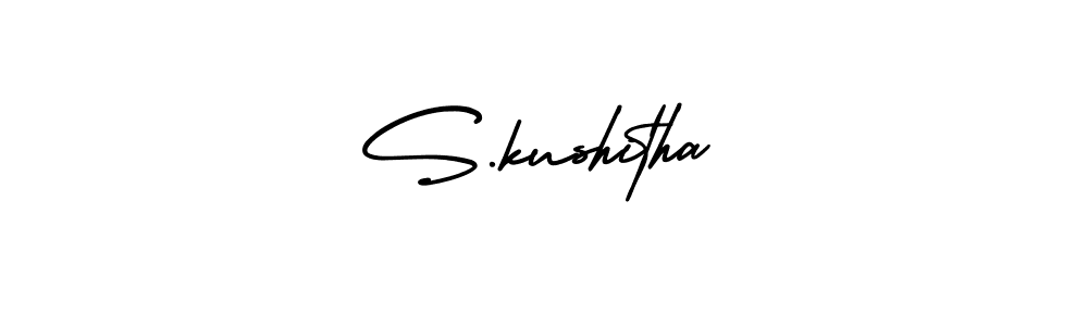 Use a signature maker to create a handwritten signature online. With this signature software, you can design (AmerikaSignatureDemo-Regular) your own signature for name S.kushitha. S.kushitha signature style 3 images and pictures png