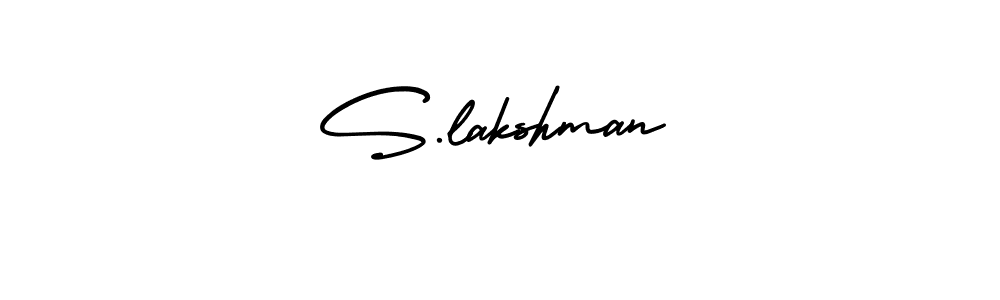 Similarly AmerikaSignatureDemo-Regular is the best handwritten signature design. Signature creator online .You can use it as an online autograph creator for name S.lakshman. S.lakshman signature style 3 images and pictures png