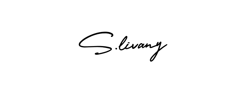How to Draw S.livany signature style? AmerikaSignatureDemo-Regular is a latest design signature styles for name S.livany. S.livany signature style 3 images and pictures png