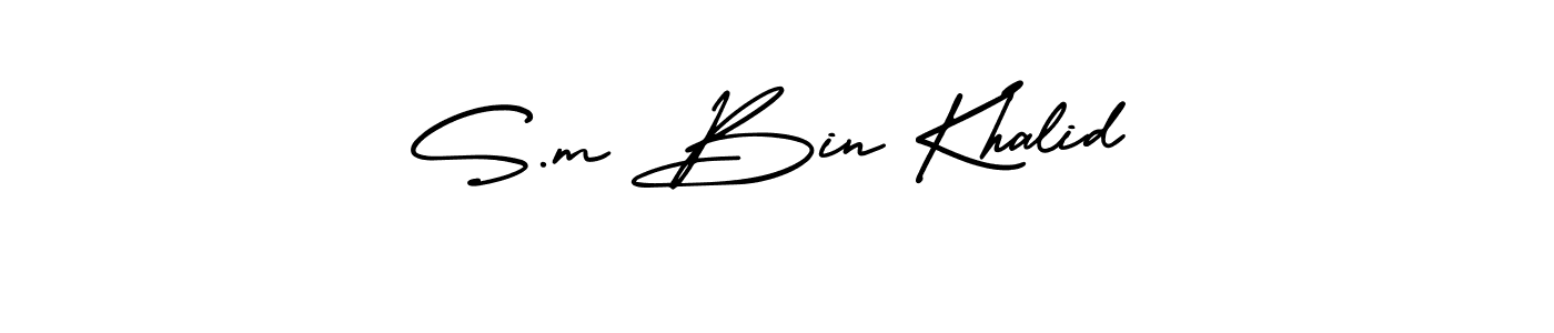 How to make S.m Bin Khalid signature? AmerikaSignatureDemo-Regular is a professional autograph style. Create handwritten signature for S.m Bin Khalid name. S.m Bin Khalid signature style 3 images and pictures png