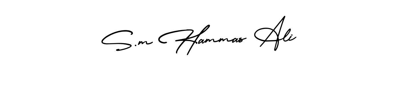 Use a signature maker to create a handwritten signature online. With this signature software, you can design (AmerikaSignatureDemo-Regular) your own signature for name S.m Hammas Ali. S.m Hammas Ali signature style 3 images and pictures png