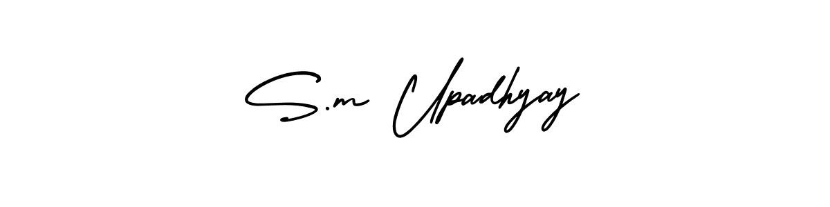 How to make S.m Upadhyay name signature. Use AmerikaSignatureDemo-Regular style for creating short signs online. This is the latest handwritten sign. S.m Upadhyay signature style 3 images and pictures png