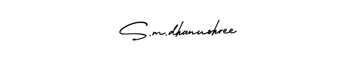 Make a beautiful signature design for name S.m.dhanushree. With this signature (AmerikaSignatureDemo-Regular) style, you can create a handwritten signature for free. S.m.dhanushree signature style 3 images and pictures png