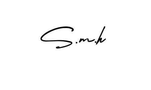 S.m.h stylish signature style. Best Handwritten Sign (AmerikaSignatureDemo-Regular) for my name. Handwritten Signature Collection Ideas for my name S.m.h. S.m.h signature style 3 images and pictures png