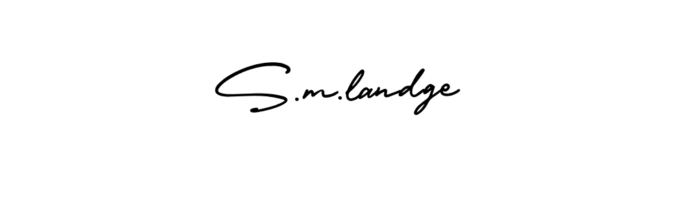 AmerikaSignatureDemo-Regular is a professional signature style that is perfect for those who want to add a touch of class to their signature. It is also a great choice for those who want to make their signature more unique. Get S.m.landge name to fancy signature for free. S.m.landge signature style 3 images and pictures png