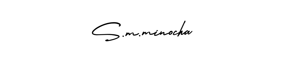 You should practise on your own different ways (AmerikaSignatureDemo-Regular) to write your name (S.m.minocha) in signature. don't let someone else do it for you. S.m.minocha signature style 3 images and pictures png