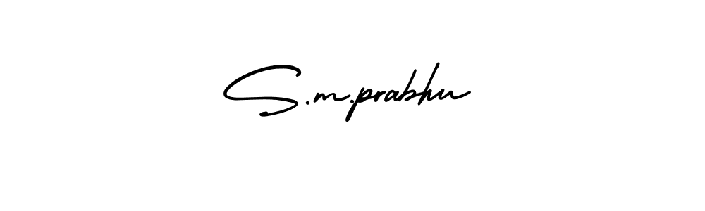 The best way (AmerikaSignatureDemo-Regular) to make a short signature is to pick only two or three words in your name. The name S.m.prabhu include a total of six letters. For converting this name. S.m.prabhu signature style 3 images and pictures png