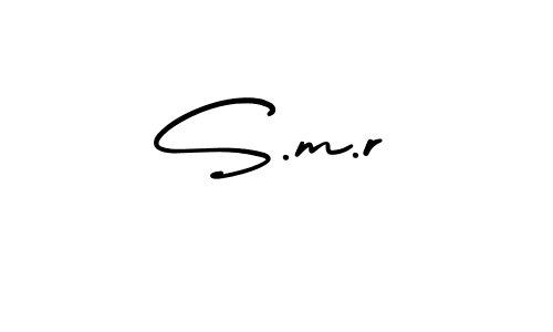 You should practise on your own different ways (AmerikaSignatureDemo-Regular) to write your name (S.m.r) in signature. don't let someone else do it for you. S.m.r signature style 3 images and pictures png