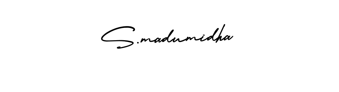 Make a short S.madumidha signature style. Manage your documents anywhere anytime using AmerikaSignatureDemo-Regular. Create and add eSignatures, submit forms, share and send files easily. S.madumidha signature style 3 images and pictures png