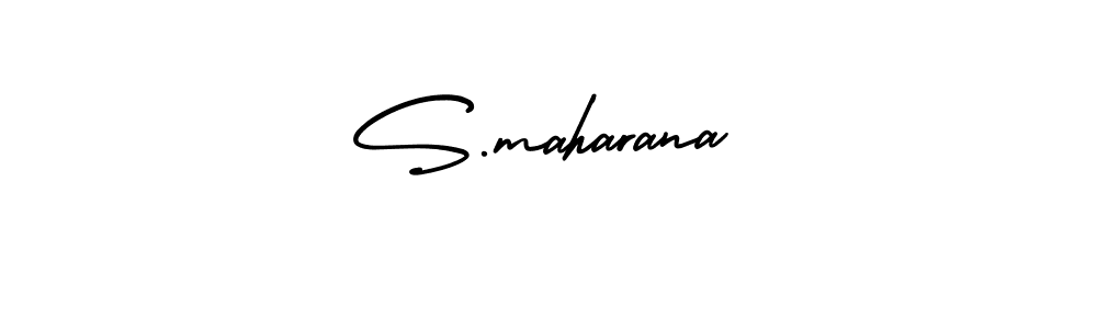 How to make S.maharana name signature. Use AmerikaSignatureDemo-Regular style for creating short signs online. This is the latest handwritten sign. S.maharana signature style 3 images and pictures png