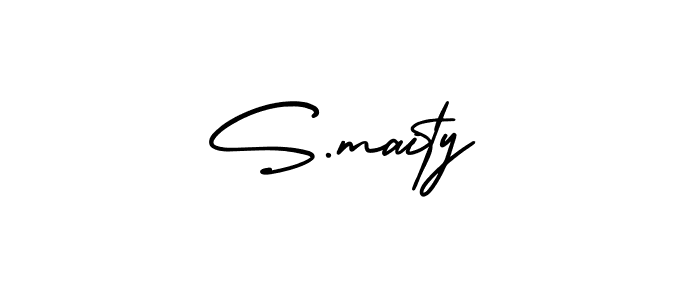 Make a beautiful signature design for name S.maity. With this signature (AmerikaSignatureDemo-Regular) style, you can create a handwritten signature for free. S.maity signature style 3 images and pictures png