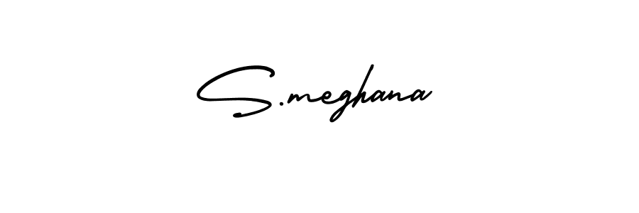 Use a signature maker to create a handwritten signature online. With this signature software, you can design (AmerikaSignatureDemo-Regular) your own signature for name S.meghana. S.meghana signature style 3 images and pictures png