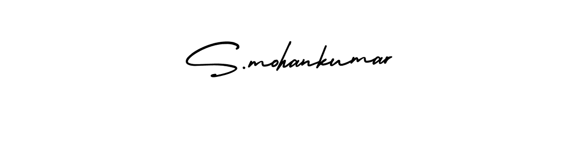 How to make S.mohankumar name signature. Use AmerikaSignatureDemo-Regular style for creating short signs online. This is the latest handwritten sign. S.mohankumar signature style 3 images and pictures png