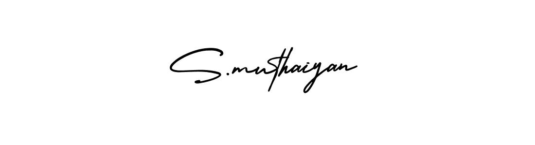 How to make S.muthaiyan name signature. Use AmerikaSignatureDemo-Regular style for creating short signs online. This is the latest handwritten sign. S.muthaiyan signature style 3 images and pictures png