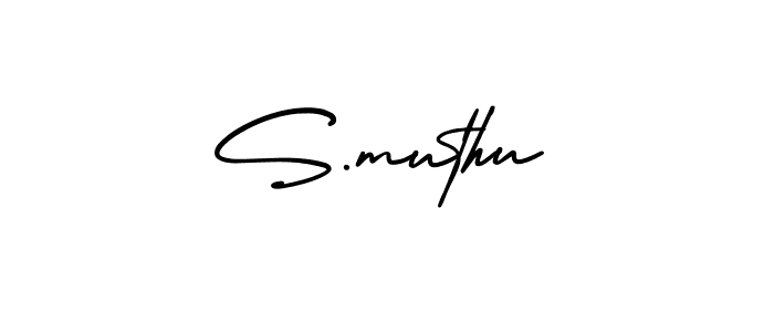 Make a beautiful signature design for name S.muthu. With this signature (AmerikaSignatureDemo-Regular) style, you can create a handwritten signature for free. S.muthu signature style 3 images and pictures png